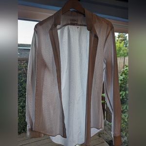 Calvin Klein LS button up, L